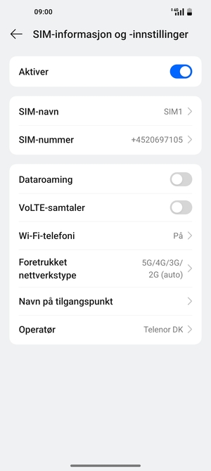 Velg Navn på tilgangspunkt