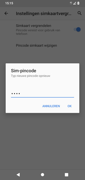 Bevestig uw nieuwe Sim-pincode en selecteer OK