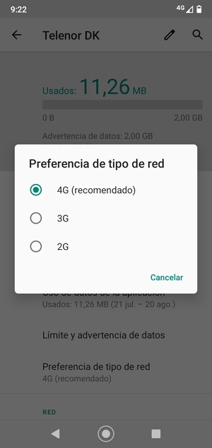 Seleccione la opción deseada