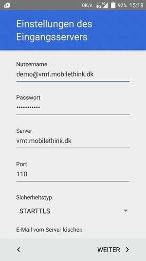 Wählen Sie Sicherheitstyp