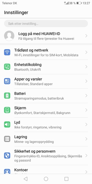 Bla til og velg Batteri