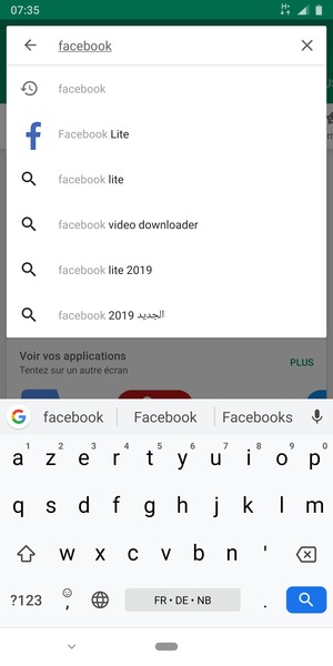 Saisissez le nom de l'appli et sélectionnez Rechercher