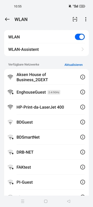 Wählen Sie das Wireless-Netzwerk, zu dem Sie eine Verbindung herstellen möchten
