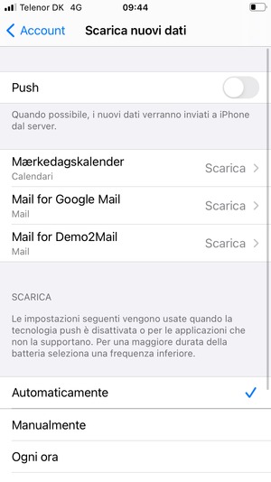 Imposta Push su Off