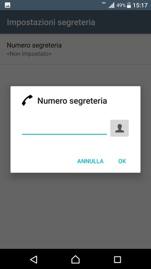 Inserisci Numero segreteria e seleziona OK