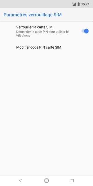 Sélectionnez Modifier code PIN carte SIM