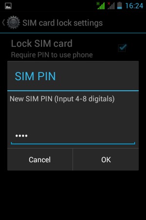 Enter your New SIM PIN and select OK