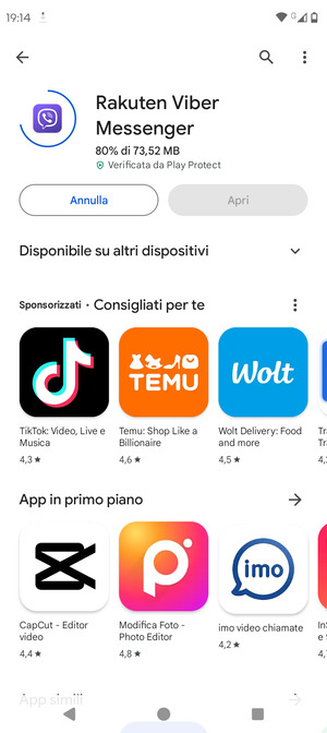 Attendi il completamento del processo di installazione