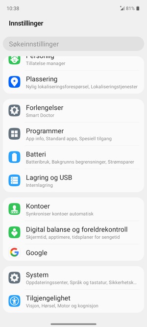 Bla til og velg Kontoer