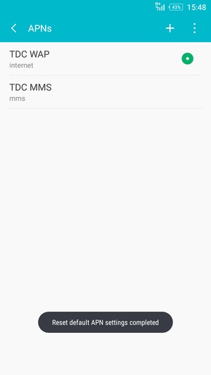 Your phone will reset to default Internet and MMS settings