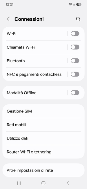 Seleziona Reti mobili