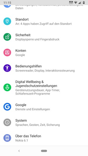 Scrollen Sie und wählen Sie System