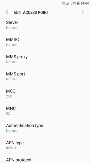 Scroll down and enter MMS information