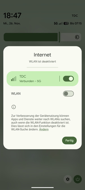 Wählen Sie Fertig