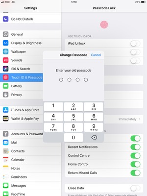Enter your old passcode