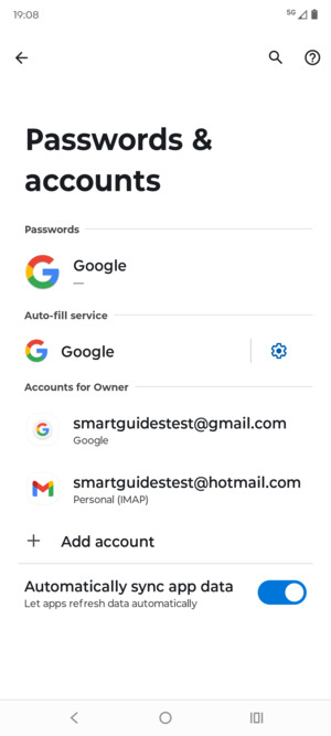 Select your Google account