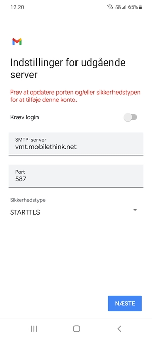 Vælg Sikkerhedstype