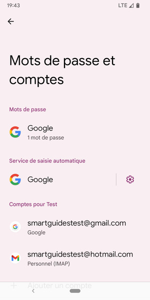 Sélectionnez votre compte Google