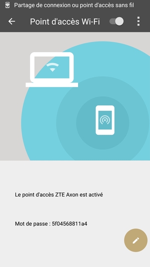 Votre téléphone est maintenant configuré pour être utilisé comme modem