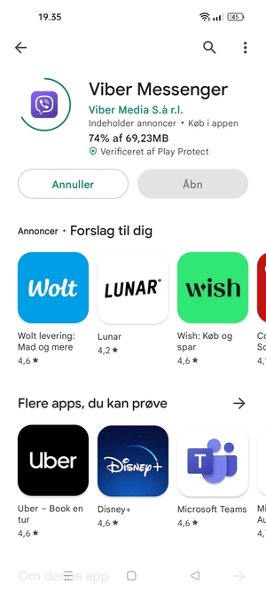 Afvent at installeringen er afsluttet