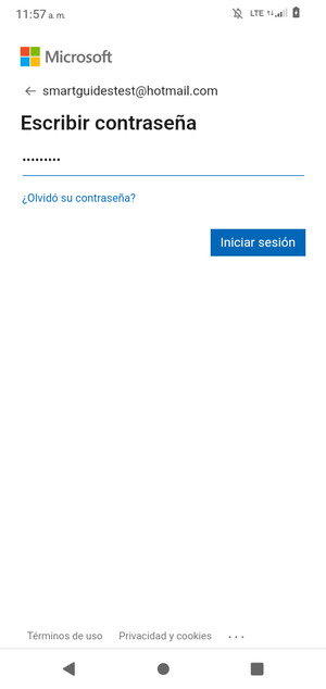 Introduzca su contraseña y seleccione Iniciar sesión
