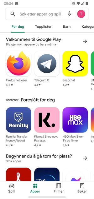 Velg søkefelt