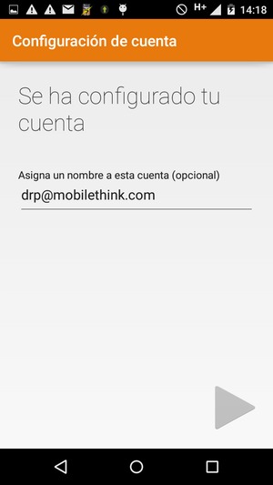 Déle a su cuenta un nombre y seleccione SIGUIENTE