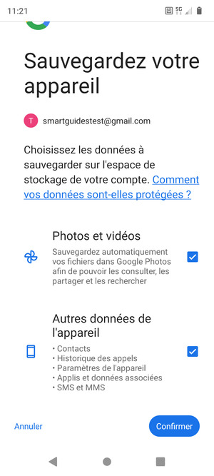 Sélectionnez votre options préférées et sélectionnez Confirmer