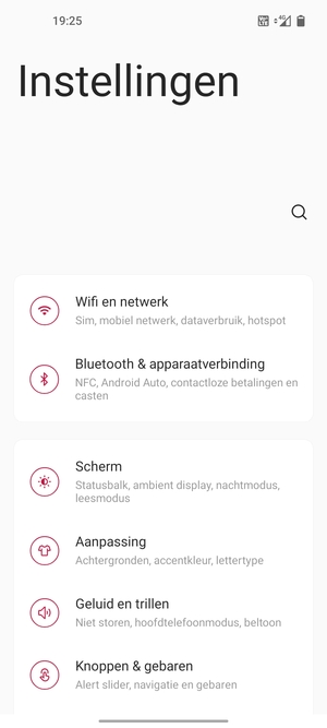 Selecteer Wifi en netwerk