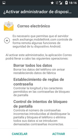 Seleccione ACTIVAR