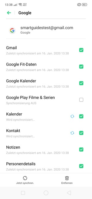 Ihre Daten werden synchronisiert