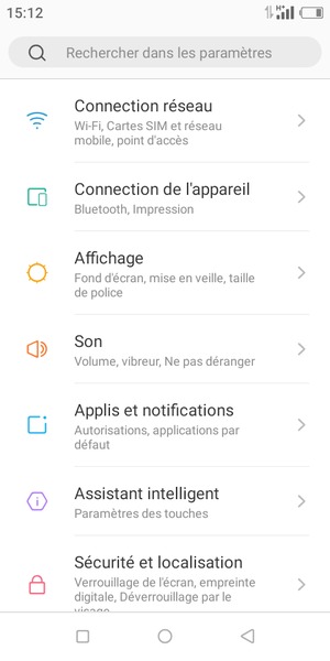 Sélectionnez Connection réseau