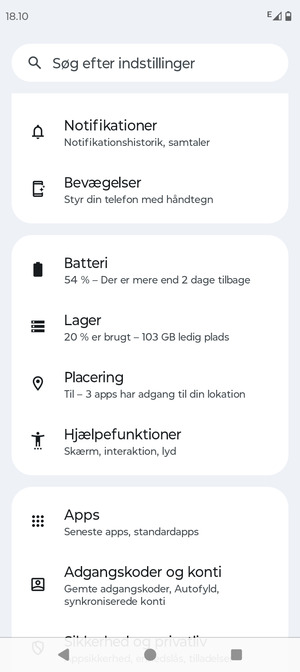 Scroll til og vælg Placering