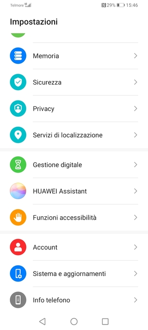 Scorri e seleziona Sistema e aggiornamenti