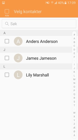 Kryss av i Alle avkrysningsboksen