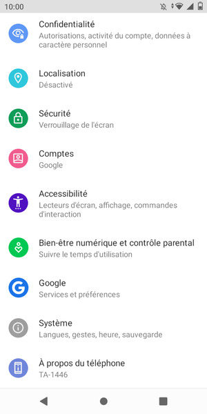 Faites défiler et sélectionnez Sécurité