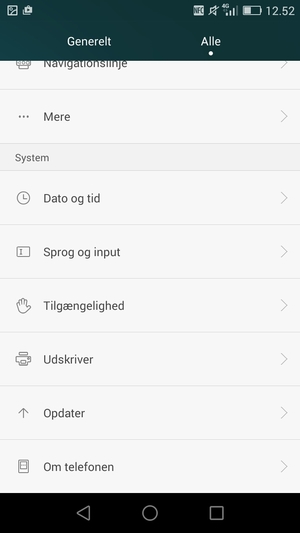 Scroll til og vælg Opdater
