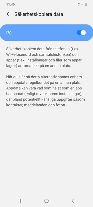 Tryck på Tillbaka-knappen