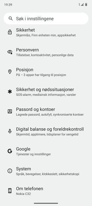Bla til og velg System
