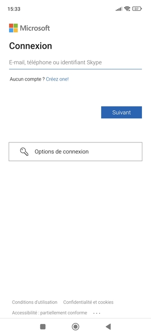 Saisissez votre adresse Hotmail et sélectionnez Suivant