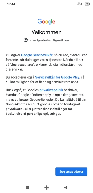 Vælg Jeg accepterer