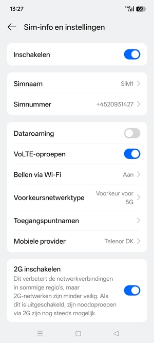 Om van netwerk te wisselen in geval van netwerkproblemen, selecteert u Mobiele provider