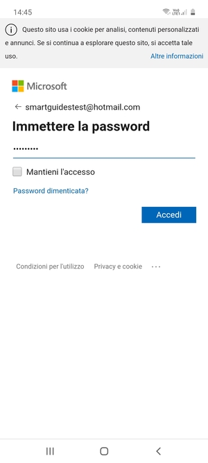 Inserisci la tua password e seleziona Accedi