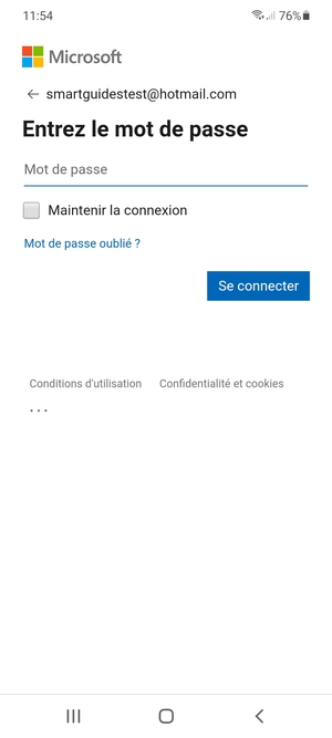 Saisissez votre mot de passe et sélectionnez Se connecter