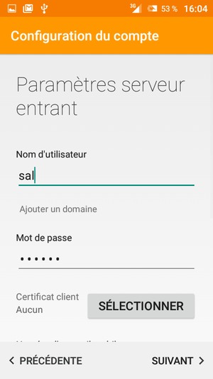 Entrez Nom d'utilisateur