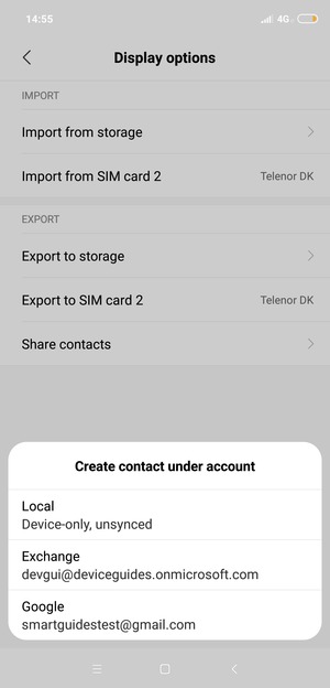 Select your Google account
