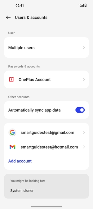 Select your Google account