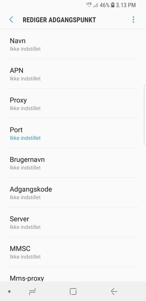 Indtast internet-oplysninger