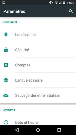 Faites défiler et sélectionnez Sécurité