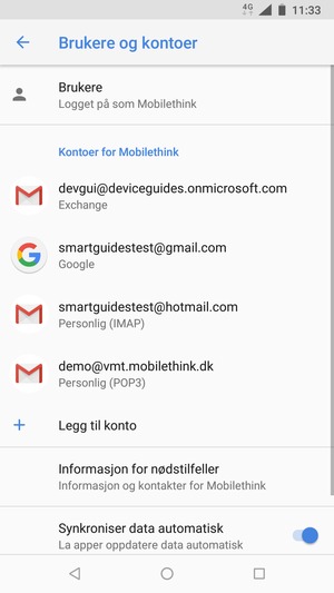 Velg din Google-konto